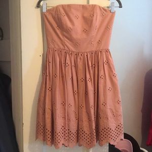 Strapless pink dress